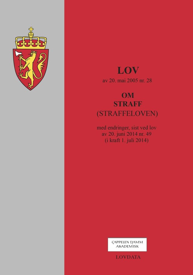 "Lov om straff (straffeloven) av 20. mai 2005 nr. 28 - med endringer, sist ved lov av 20. juni 2014 nr. 49 (i kraft 1. juli 2014)" av Norge