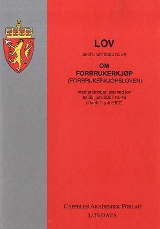 Lov om forbrukerkjøp (forbrukerkjøpsloven) - med endringer, sist ved lov av 30. juni 2007 nr. 46 (i kraft 1. juli 2007)
