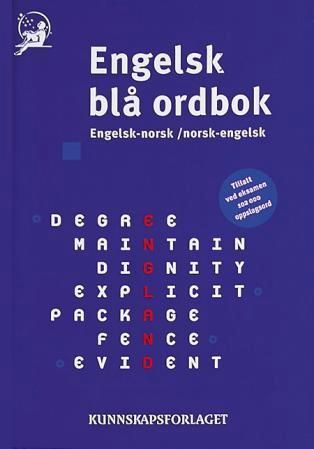 "Engelsk blå ordbok engelsk-norsk, norsk engelsk" av Willy A. Kirkeby