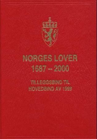 Norges lover 1687-2000 - tilleggsbind til hovedbind av 1999