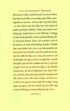 "Siamesisk - roman" av Stig Sæterbakken