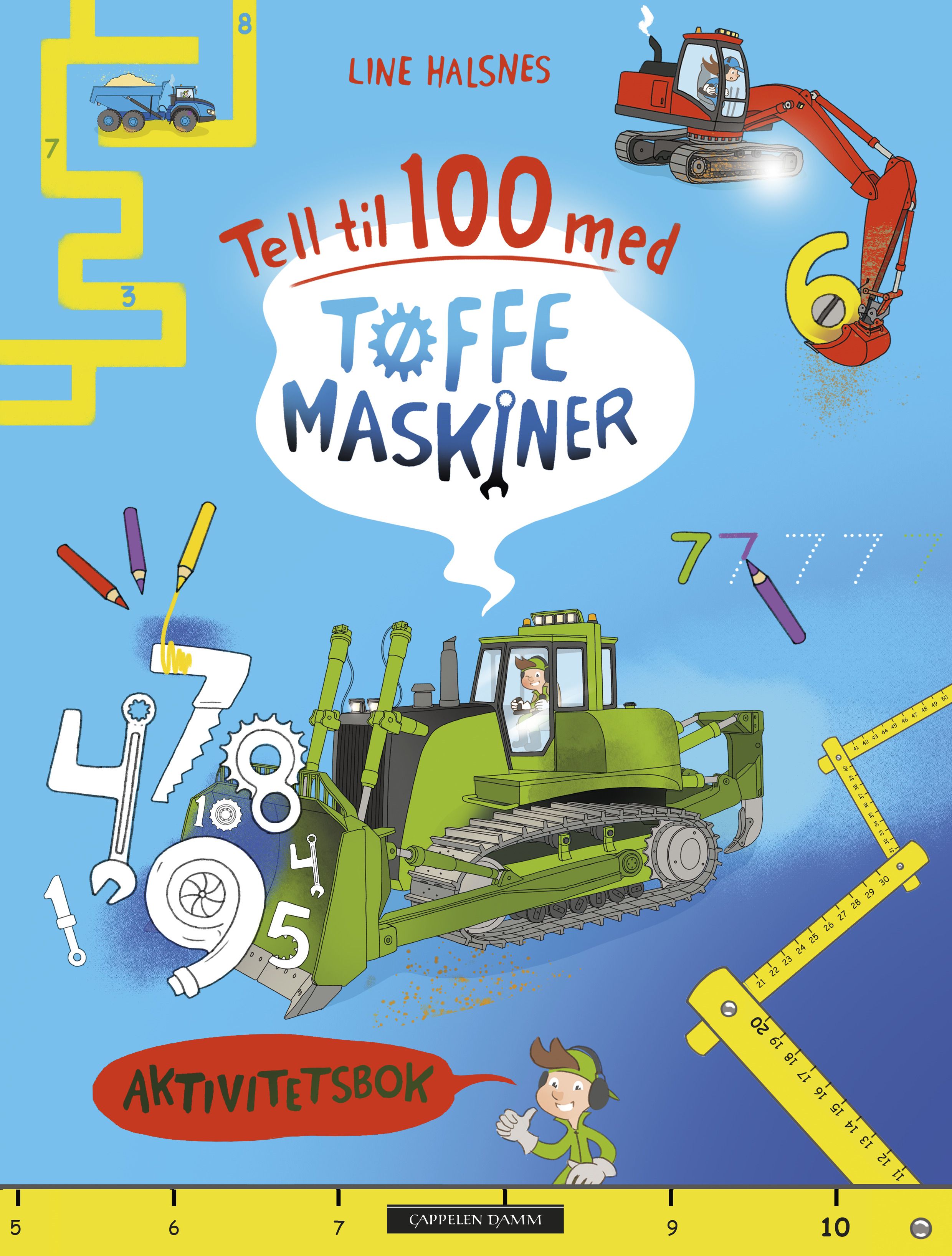 "Tell til 100 med tøffe maskiner" av Line Halsnes