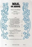 "Maal og Minne. Hefte 1-2008" av Jon Gunnar Jørgensen