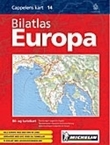 "Bilatlas Europa - bil- og turistkart med tegnforklaring på norsk = tourist map: legend in English = Touristenkarte: Deutsche Zeihcenerklärung = carte touristique: légende en francais" 