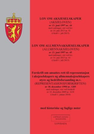 "Lov om aksjeselskaper (aksjeloven) av 13. juni 1997 nr. 44 ; Lov om allmennaksjeselskaper (allmennaksjeloven) av 13. juni 1997 nr. 45 : med endringer, sist ved lov av 14. juni 2013 nr. 41 (i kraft 1. juli 2013) ; Forskrift om ansattes rett til representas - med endringer, sist ved lov av 14. juni 2013 nr. 41 (i kraft 1. juli 2013) :  : " av Norge