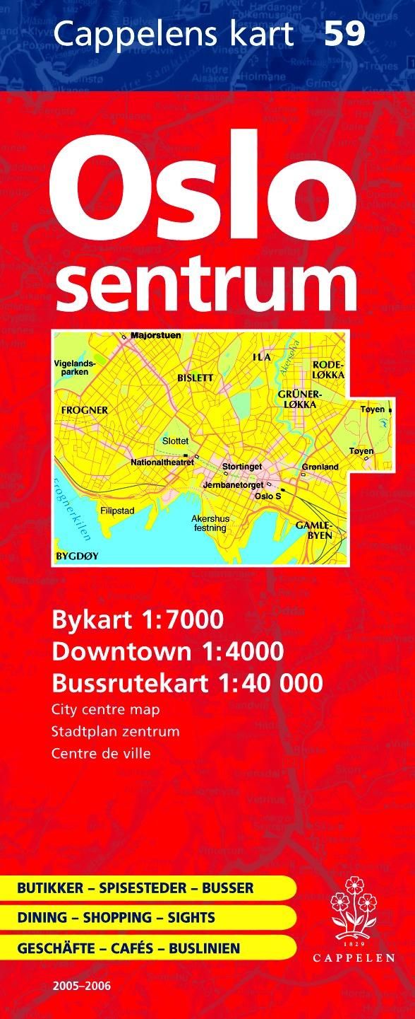 "Oslo sentrum 2005-2006 - bykart = city centre map = Stadtplan Zentrum = centre de ville" 