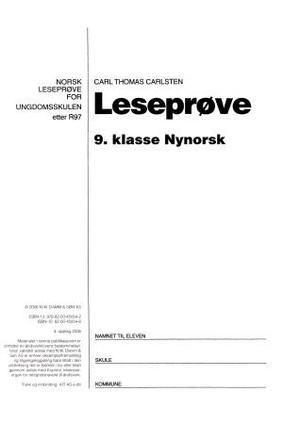 "Norsk leseprøve for ungdomsskulen etter R97 - leseprøve 9. klasse" av Carl Thomas Carlsten