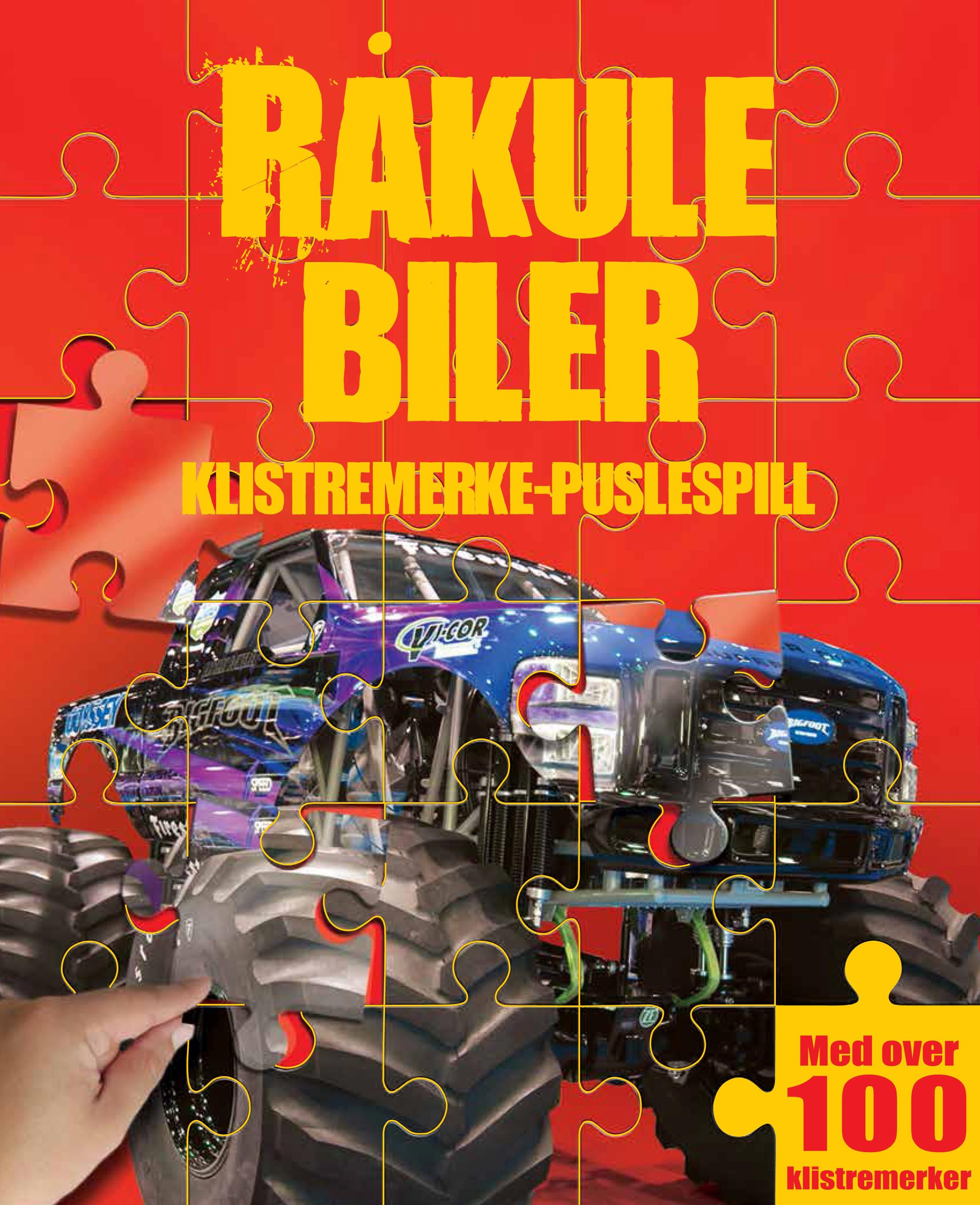 "Råkule biler - puslespill med klistremerker" av Brit Bergan