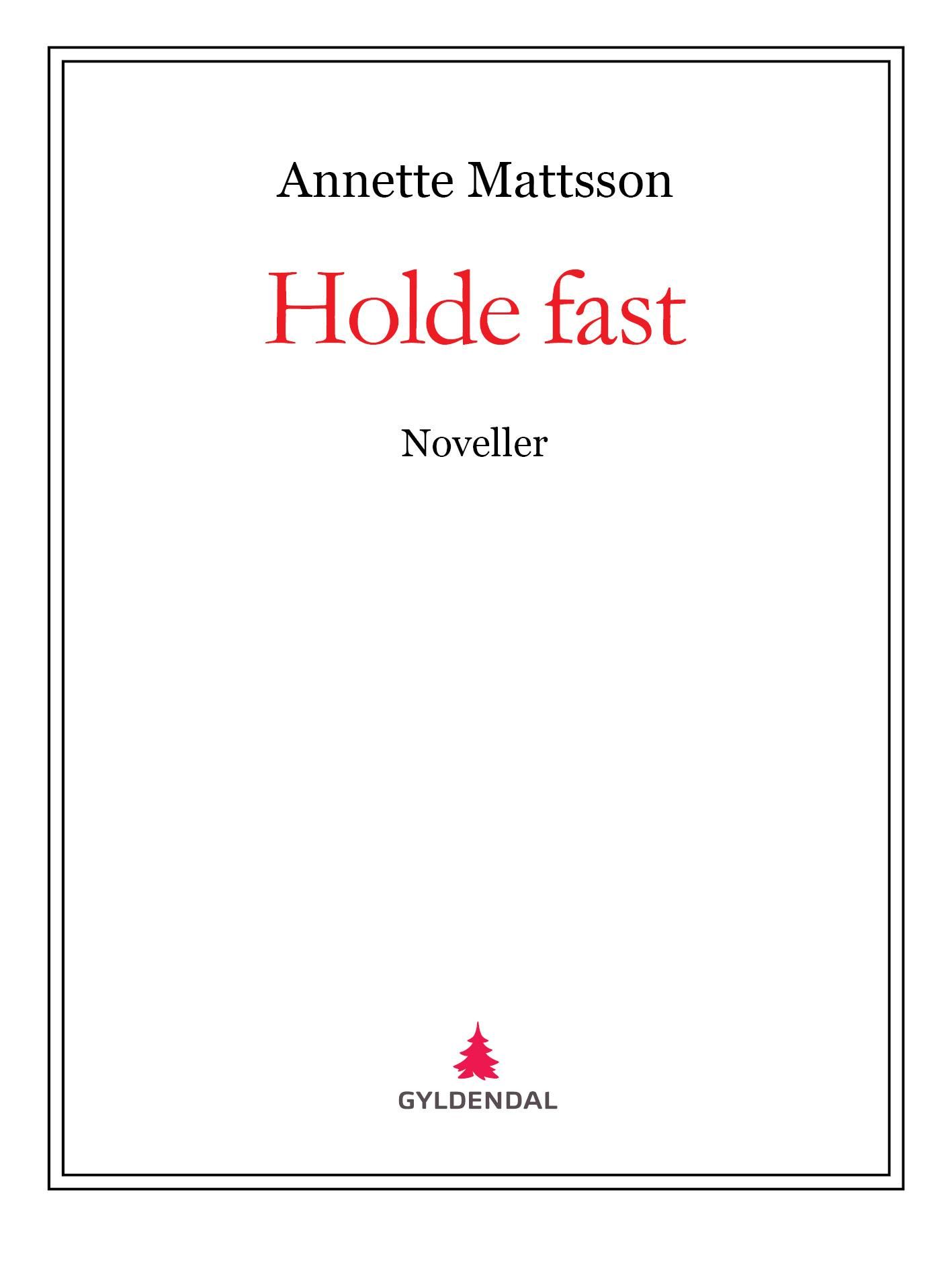 "Holde fast - noveller" av Annette Mattsson